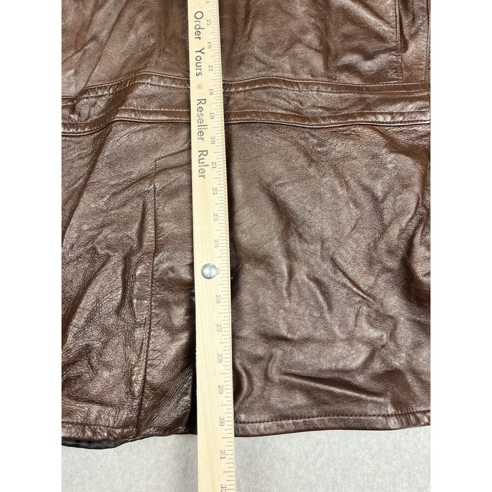 Vintage Symax Mens 46 Brown Leather Jacket 1970s Western Canadian Made - Picture 8 of 11